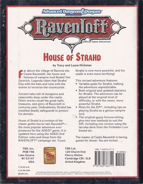 AD&D 2nd Edition - Ravenloft - House of Strahd (B Grade) (Genbrug)